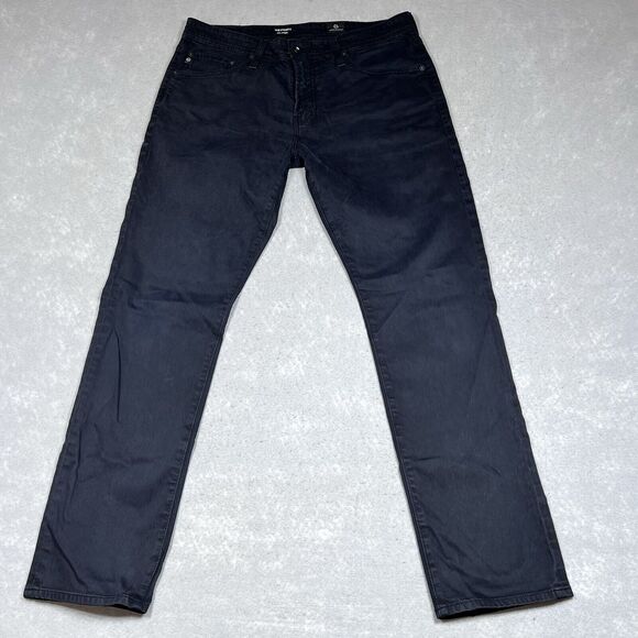 Adriano Goldschmied AG Pants Mens Size 34 Black The Everett Slim Straight Dark - Picture 1 of 13